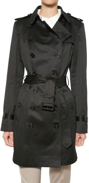 Burberry Prorsum Cotton Satin Trench Coat - Lyst