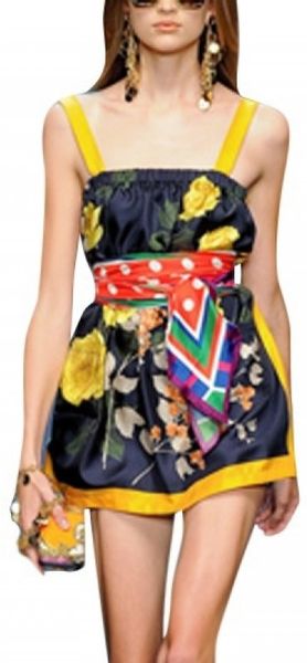 D&g Printed Silk Twill Dress in Multicolor (multi) - Lyst