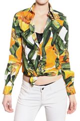 Dolce & Gabbana Zucchini Print Cotton Poplin Shirt