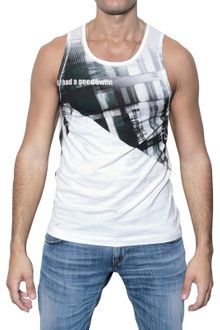 Dolce & Gabbana Printed Jersey Tank Top - Lyst