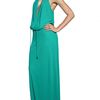 Dsquared2 Leather Belt Viscose Crepe Long Dress in Green (mint) - Lyst