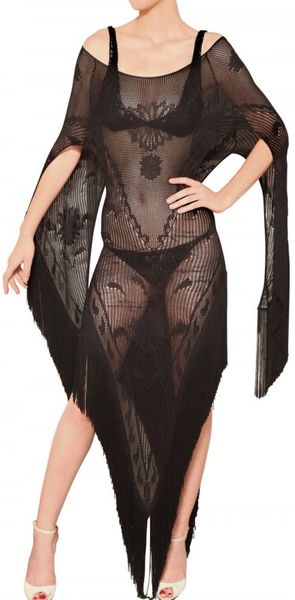  Fringed Silk Crochet Dress 