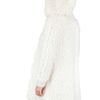 John Galliano Hooded Faux Fur Coat in White - Lyst