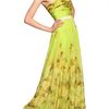 Giambattista Valli Flower Printed Silk Chiffon Long Dress in Yellow - Lyst