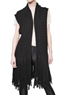 James Long Fringed Cable Wool Vest - Lyst