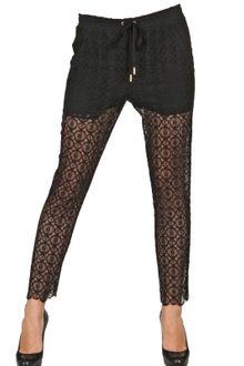 Jo No Fui Cotton Lace Cropped Track Trousers - Lyst