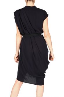 Lanvin Draped Washed Crepe Silk Dress - Lyst