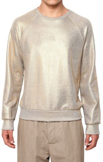 Marc Jacobs Waxed Metallic Cotton Fleece Sweatshirt - Lyst