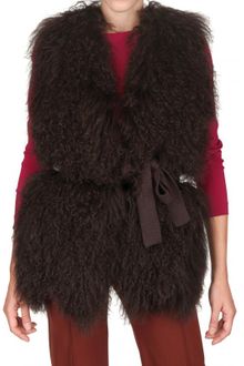 Maurizio Pecoraro Mongolian Fur and Wool Vest Fur Coat - Lyst