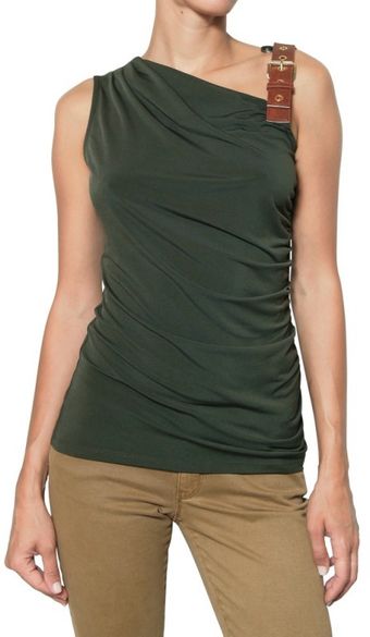 Michael by Michael Kors Jersey with Buckle Top - Lyst