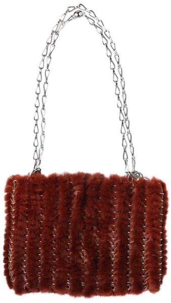 Paco Rabanne Iconic Knitted Mink Shoulder Bag - Lyst
