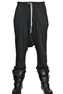 Rick Owens Poplin Waistband Cotton Jersey Trousers - Lyst