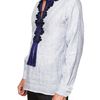 Roberto Cavalli Front Embroidery Striped Poplin Shirt in White for Men - Lyst