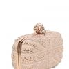 Alexander Mcqueen Suede & Swarovski Britannia Skull Clutch in Pink - Lyst