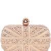 Alexander Mcqueen Suede & Swarovski Britannia Skull Clutch in Pink - Lyst