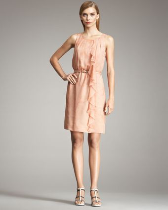  Draped-ruffle Seersucker Dress 