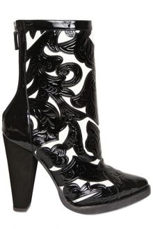 Balmain 110mm Suede & Patent Embossed Boots - Lyst