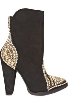 Balmain 110mm Suede Swarovski & Studs Boots - Lyst