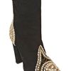 Balmain 110mm Suede Swarovski & Studs Boots in Brown (black) - Lyst