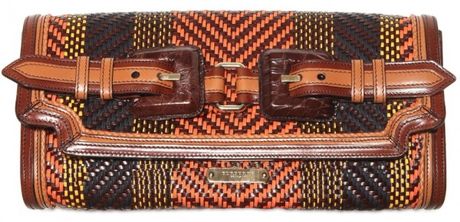 Burberry Prorsum Woven Leather Clutch in Brown (multi) - Lyst
