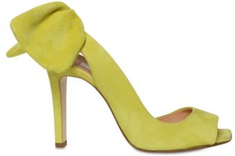  100mm Suede Bow Sandals 