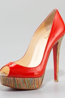 Christian Louboutin Banana Cork-heel Patent Pump - Lyst