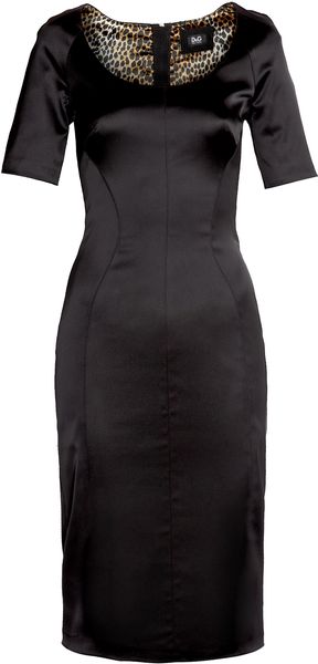 D&G Half Sleeve Contoured Satin Dress - Lyst