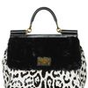 Dolce & Gabbana Pony and Lamb Fur Miss Sicily Top Handle in Animal (white) - Lyst