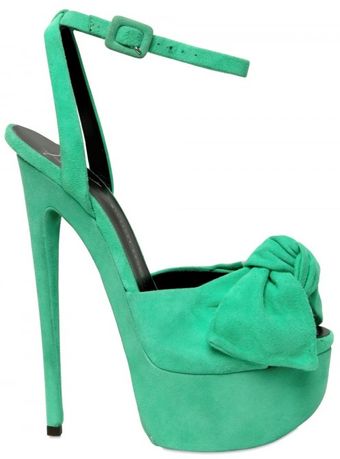 Giuseppe Zanotti 160mm Suede Bow Sandals - Lyst