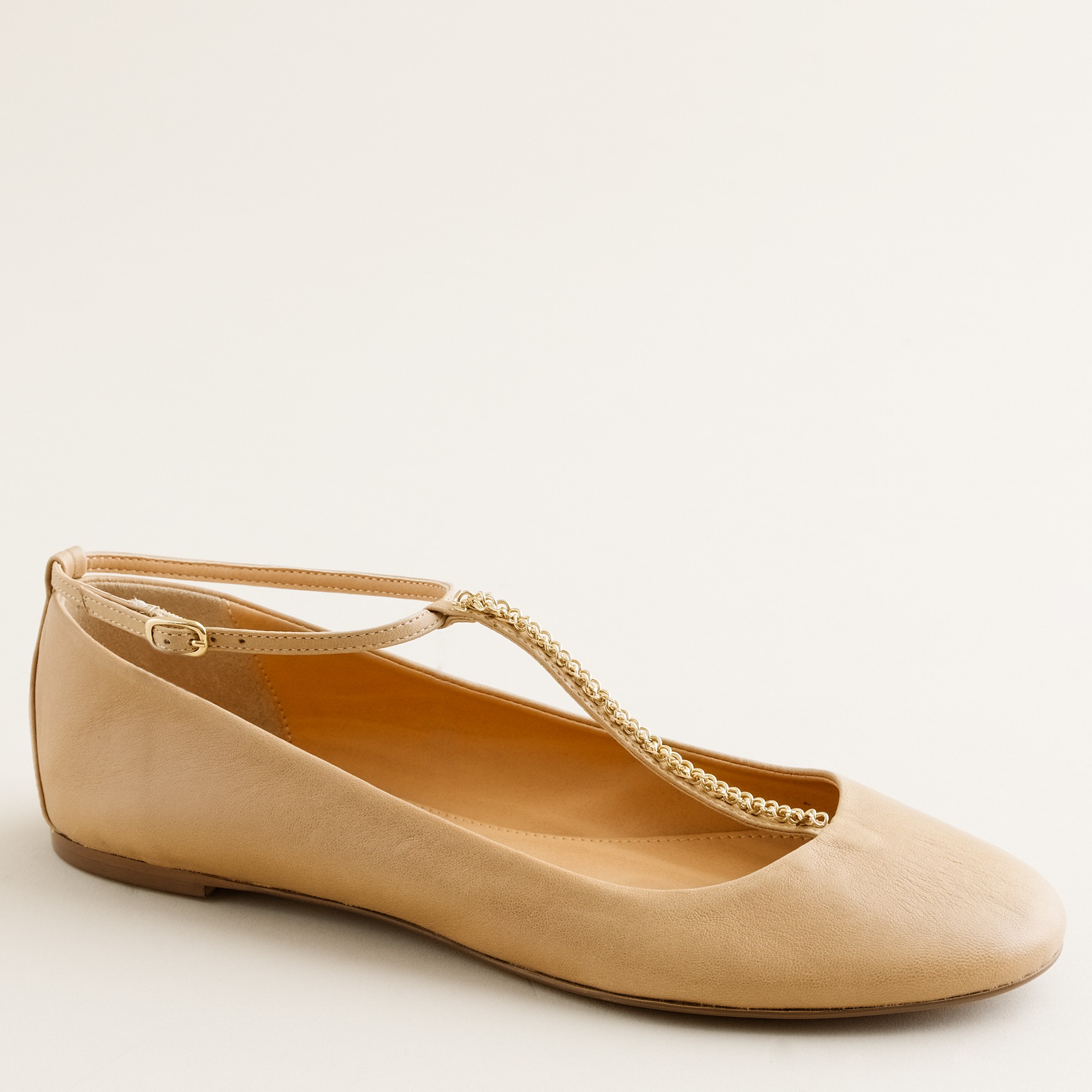 shiny beige flats
