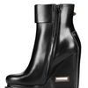 Jil Sander 110mm Calfskin Buckled Low Boot Wedges in Black - Lyst
