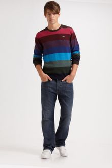 Lacoste Striped Wool Sweater - Lyst