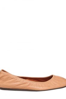 Lanvin Textured Leather Ballerina Flats - Lyst