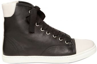  Bicolor Leather High Sneakers 
