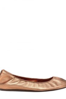 Lanvin Metallic Leather Ballerina Flats - Lyst