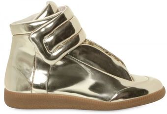 Maison Martin Margiela Gold Mirror High Top Sneakers - Lyst