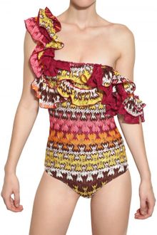 Missoni Ruffle Viscose Knit Bathing Suit - Lyst