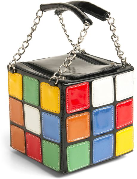 Modcloth The Gleaming Cube Handbag in Multicolor (black) - Lyst