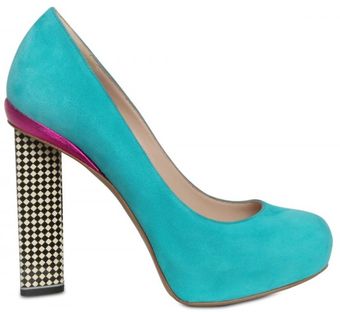 Nicholas Kirkwood 120mm Suede Checked Heel Pumps - Lyst