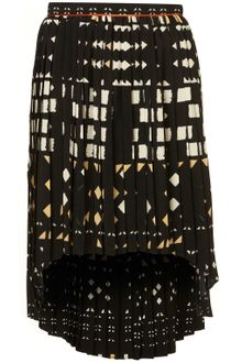 Topshop Aztec Dip Hem Skirt - Lyst