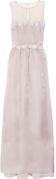 Valentino Beaded Silkorganza Gown in Purple (lilac) - Lyst