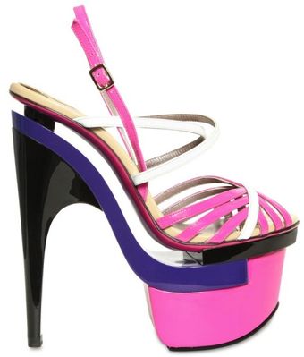 Versace 16omm Patent Sandals - Lyst