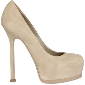 Yves Saint Laurent 140mm Tribtoo Suede Pumps - Lyst