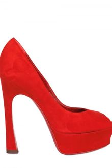 Yves Saint Laurent 140mm Palais Suede Peep Toe Pumps - Lyst