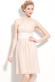 Donna Morgan Chiffon & Satin Strapless Dress - Lyst