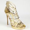 Jimmy Choo Virginia Metallic Leather Cage Sandals in Gold (multi) - Lyst