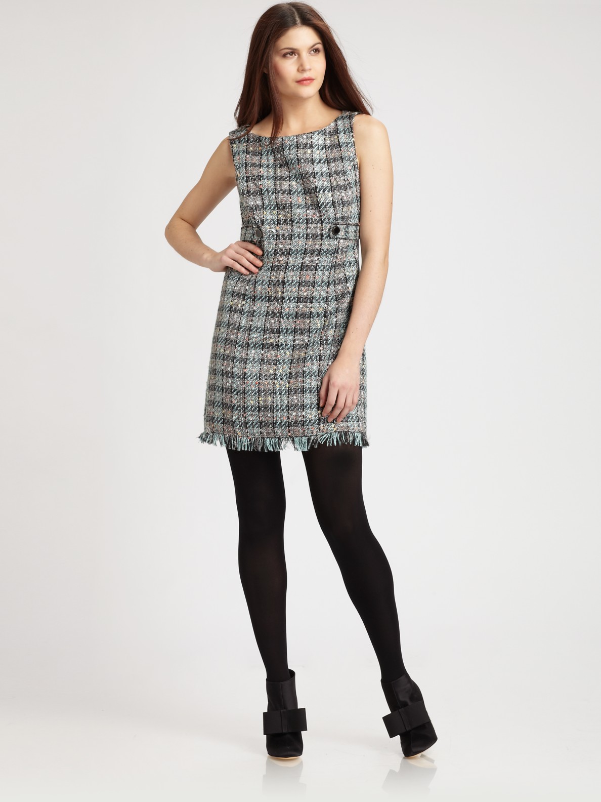 Laundry By Shelli Segal Metallic Bouclé Dress in Black Lyst