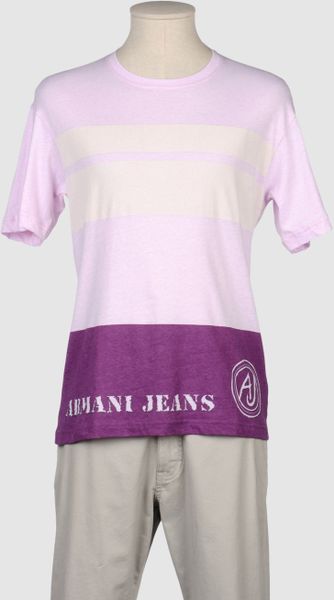 Armani Jeans Short Sleeve T Shirts in Purple for Men - Lyst