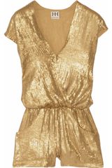 Haute Hippie Sequined Silk Playsuit