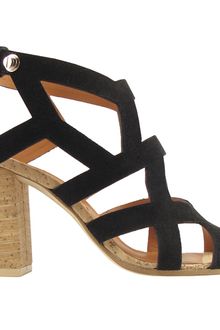 Givenchy Suede Cage Sandal in Black - Lyst